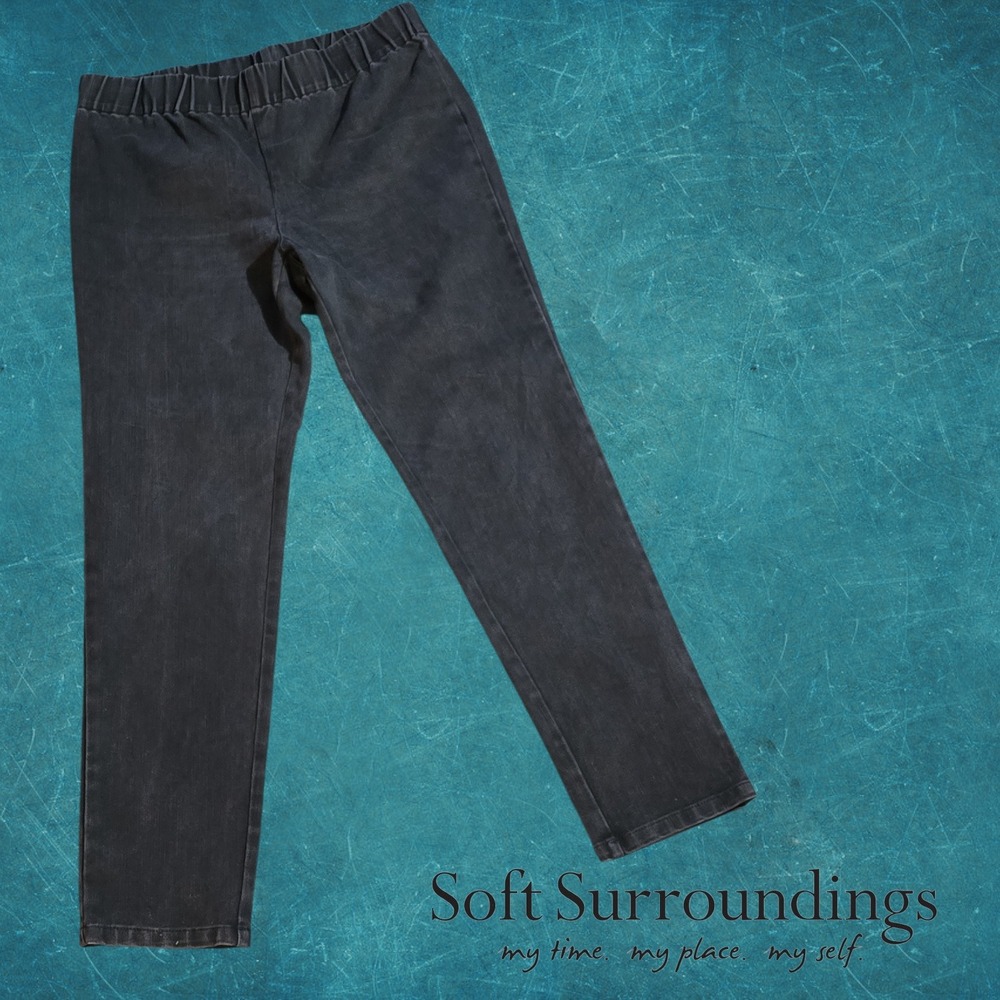 Soft Surroundings Metro Leggings Womens Pull‎ On Pants Faded Black L